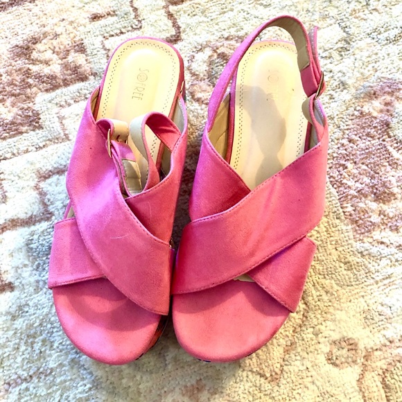 Vintage pink Qipao style platform sandals - Picture 2 of 4